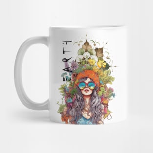 Hippie girl earth element Mug